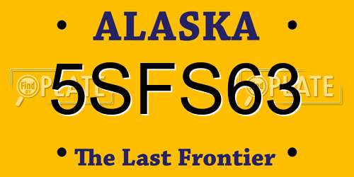 5SFS63 Alaska License Plate