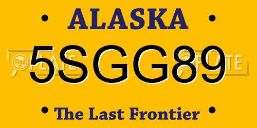 5SGG89 Alaska License Plate