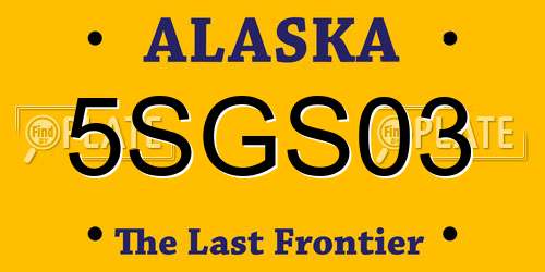 5SGS03 Alaska License Plate
