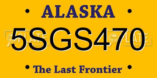 5SGS470 Alaska License Plate