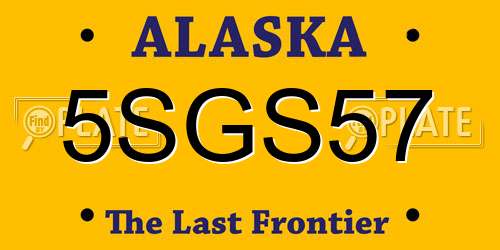 5SGS57 Alaska License Plate