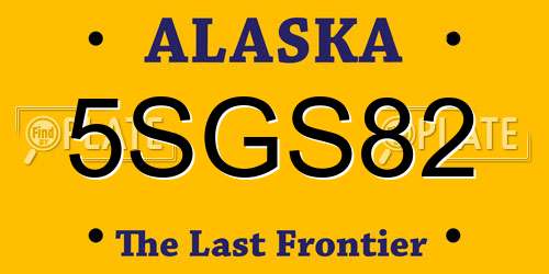 5SGS82 Alaska License Plate