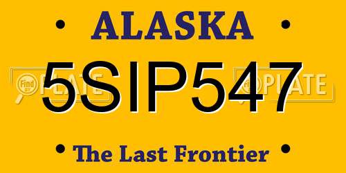 5SIP547 Alaska License Plate