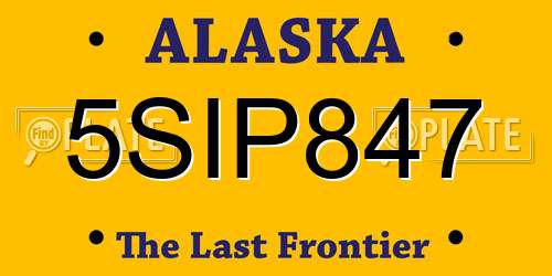 5SIP847 Alaska License Plate
