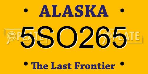 5SO265 Alaska License Plate
