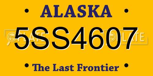 5SS4607 Alaska License Plate