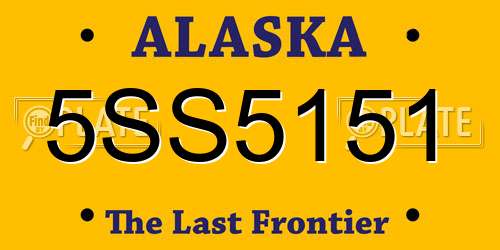 5SS5151 Alaska License Plate
