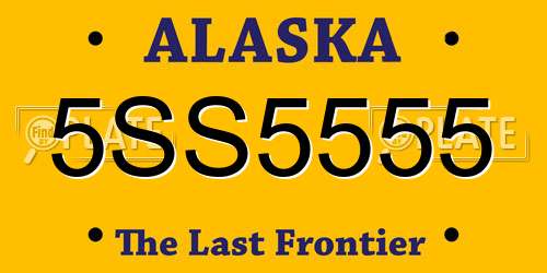 5SS5555 Alaska License Plate