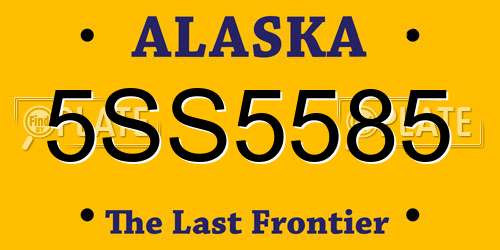 5SS5585 Alaska License Plate