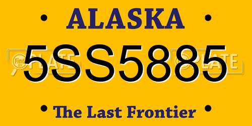 5SS5885 Alaska License Plate