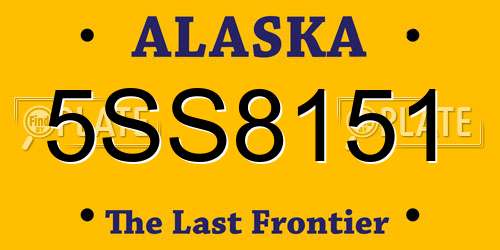 5SS8151 Alaska License Plate