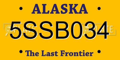 5SSB034 Alaska License Plate