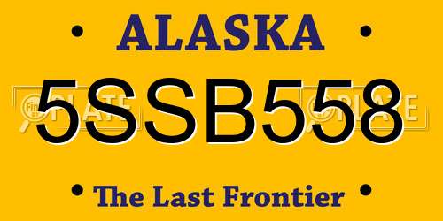 5SSB558 Alaska License Plate