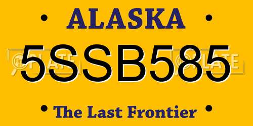 5SSB585 Alaska License Plate