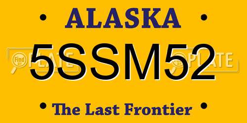 5SSM52 Alaska License Plate