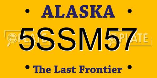 5SSM57 Alaska License Plate