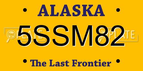 5SSM82 Alaska License Plate