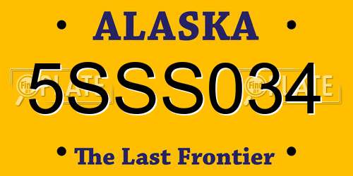 5SSS034 Alaska License Plate