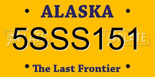 5SSS151 Alaska License Plate