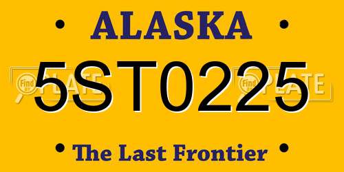 5ST0225 Alaska License Plate