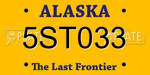 5ST033 Alaska License Plate