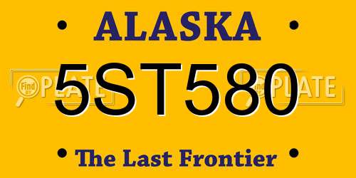 5ST580 Alaska License Plate