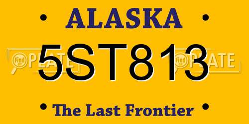 5ST813 Alaska License Plate