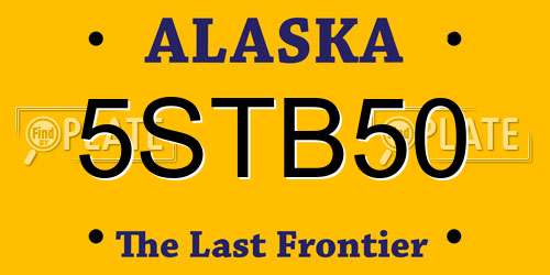 5STB50 Alaska License Plate