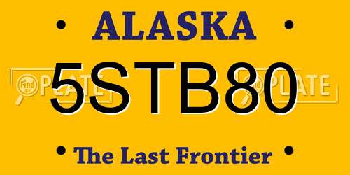 5STB80 Alaska License Plate