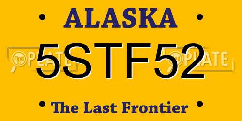 5STF52 Alaska License Plate