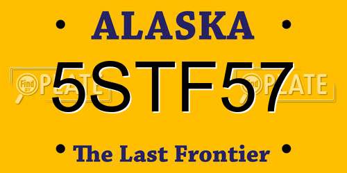 5STF57 Alaska License Plate