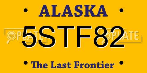 5STF82 Alaska License Plate
