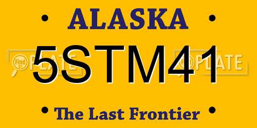 5STM41 Alaska License Plate