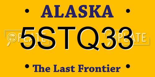5STQ33 Alaska License Plate