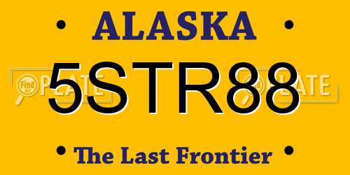 5STR88 Alaska License Plate