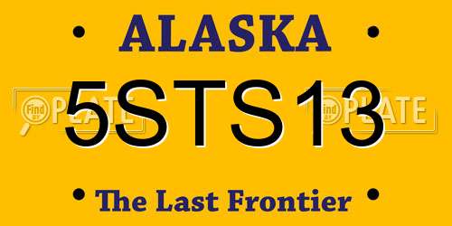 5STS13 Alaska License Plate