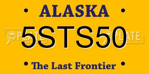 5STS50 Alaska License Plate