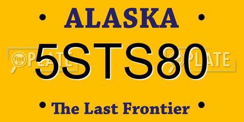 5STS80 Alaska License Plate