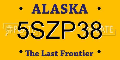 5SZP38 Alaska License Plate