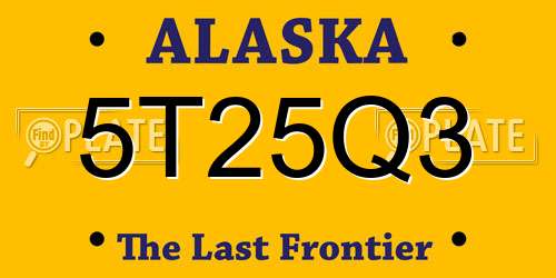 5T25Q3 Alaska License Plate
