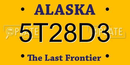 5T28D3 Alaska License Plate