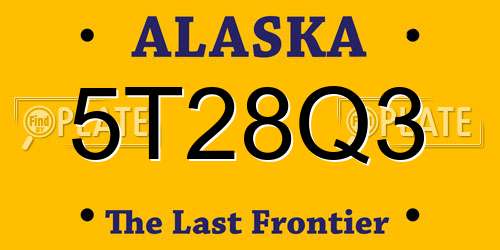5T28Q3 Alaska License Plate