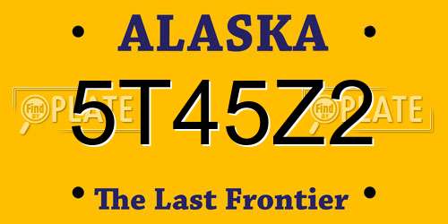 5T45Z2 Alaska License Plate