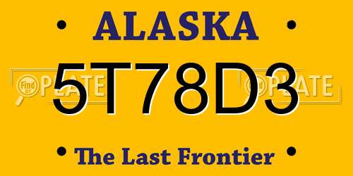 5T78D3 Alaska License Plate