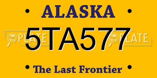 5TA577 Alaska License Plate