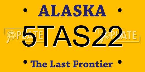 5TAS22 Alaska License Plate