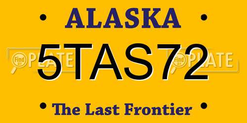 5TAS72 Alaska License Plate