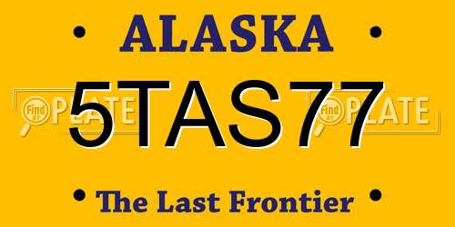 5TAS77 Alaska License Plate