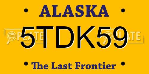 5TDK59 Alaska License Plate