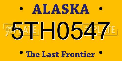 5TH0547 Alaska License Plate